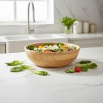 Saladeira de Bambu Natural Polido 24cm Higiênico Sustentável Ecológico - Imagem 6