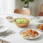 Saladeira de Bambu Natural Polido 24cm Higiênico Sustentável Ecológico - Imagem 7
