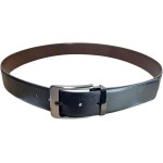 Cinto Masculino Social Couro Legítimo Largo Dupla Face Preto e Marrom 4 cm Fivela Removível - Imagem 5