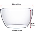 Ruvolo, Bowl Vidro Grande Tropical Saladeira Tigela Servir Mesa Posta Cozinha 4750ml - Imagem 3