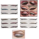 Delineador Adesivo Face Jewels Gatinho com Pedra Strass 3 Pares Sortidos + 2 Potes Glitter: Festas Carnaval - Imagem 3