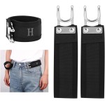 Sem cintos de fivela para homens mulheres, cinto sem fivela de 2 peças, cinto elástico de gancho de metal, cinto lateral ajustável, cintos elásticos inadequados, - Imagem 4
