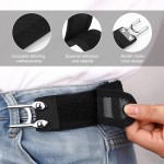 Sem cintos de fivela para homens mulheres, cinto sem fivela de 2 peças, cinto elástico de gancho de metal, cinto lateral ajustável, cintos elásticos inadequados, - Imagem 5