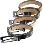 Cinto Feminino Casual Couro Fino Moderno Fivela Metal 2 cm Preto Bege Marrom Caramelo - Imagem 6