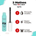 Brow Up Fix Gel Fixador Sobrancelhas Brow Lamination Pincel Incolor Original Vegano Vizzela 6ml - Imagem 8
