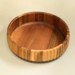 Oikos - Bowl Tigela Saladeira Grande 22cm de Madeira Acácia Canelado - Imagem 4