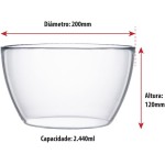 Ruvolo, Saladeira Bowl, Bowl Tropical de Vidro, Multiuso P M e G, 3 pcs - Imagem 3