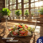 Ruvolo, Saladeira Bowl, Bowl Tropical de Vidro, Multiuso P M e G, 3 pcs - Imagem 8