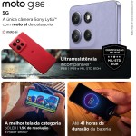 Smartphone Motorola Moto g86 5G - 512GB 12GB (8GB RAM+16GB Ram Boost) Tela 1.5K pOLED, 50MP Sony camera OIS Moto AI, videos em 4K, IP68 + IP69 - Lilas - Imagem 7