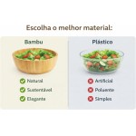 Saladeira de Bambu 30 cm para Saladas e Servir | Tigela Ampla em Bambu Natural | Design Sofisticado para Mesa e Cozinha - Imagem 3
