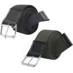 Conjunto de cintos de lona para homem, com 2 cintos fabricados em tecido acetinado com fivela de rolo - Imagem 4