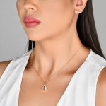 Colar Nossa Senhora Aparecida Semi Joia Banhado Ouro 18k - Pingente Religioso com Zircônias - Corrente 45cm - Antialérgico - Presente Católico - Stella - Imagem 4