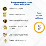 Colar Nossa Senhora Aparecida Semi Joia Banhado Ouro 18k - Pingente Religioso com Zircônias - Corrente 45cm - Antialérgico - Presente Católico - Stella - Imagem 6