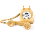 Telefone giratório, telefone vintage, telefones retrô para telefone fixo, telefone antigo com fio com função de discagem para casa, escritório, hotel, escola, amarelo - Imagem 4