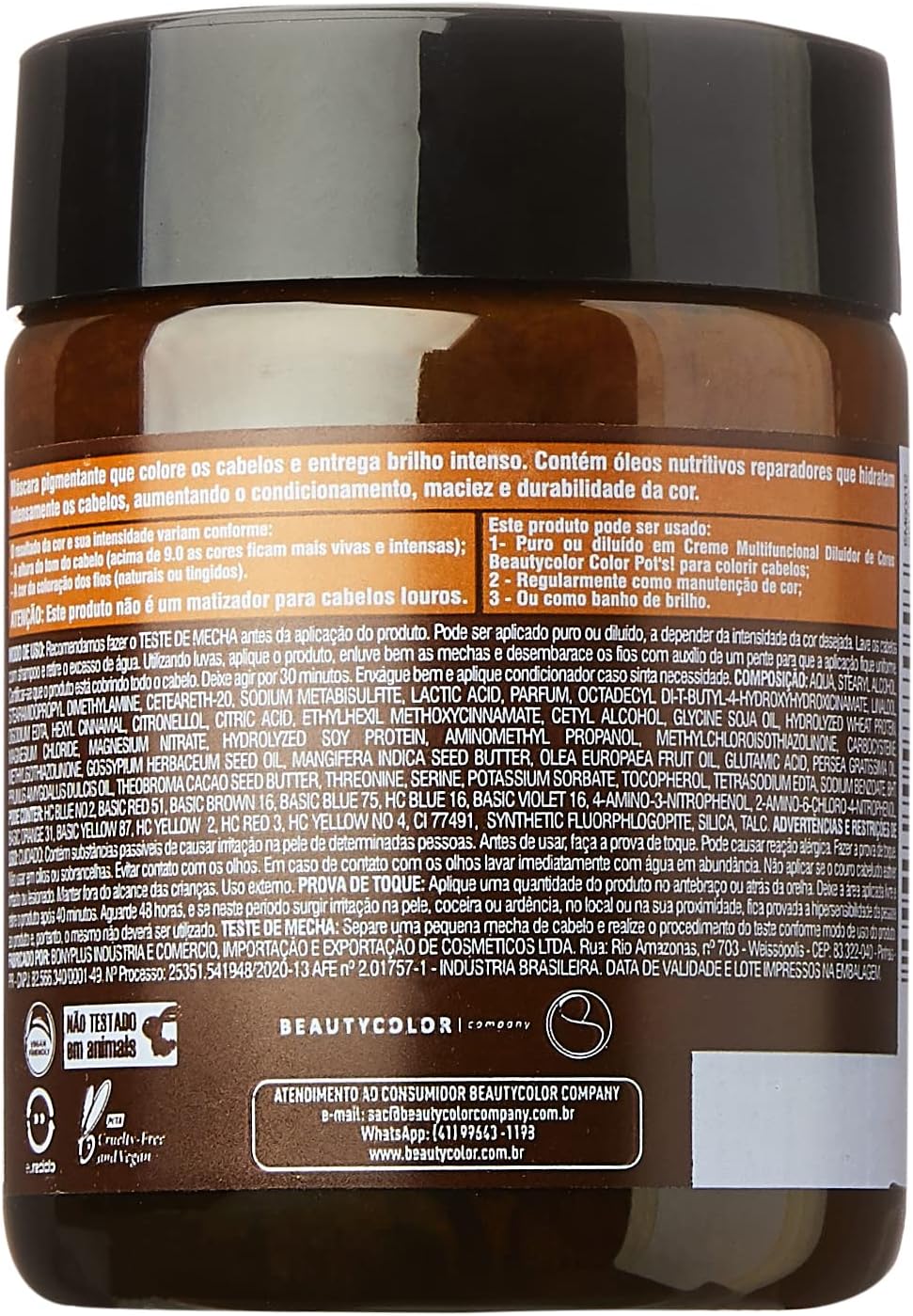Beautycolor Color Pot’s Máscara Pigmentante Ruivo Dourado – Cor Vibrante, Brilho e Hidratação – 240g - Imagem 3