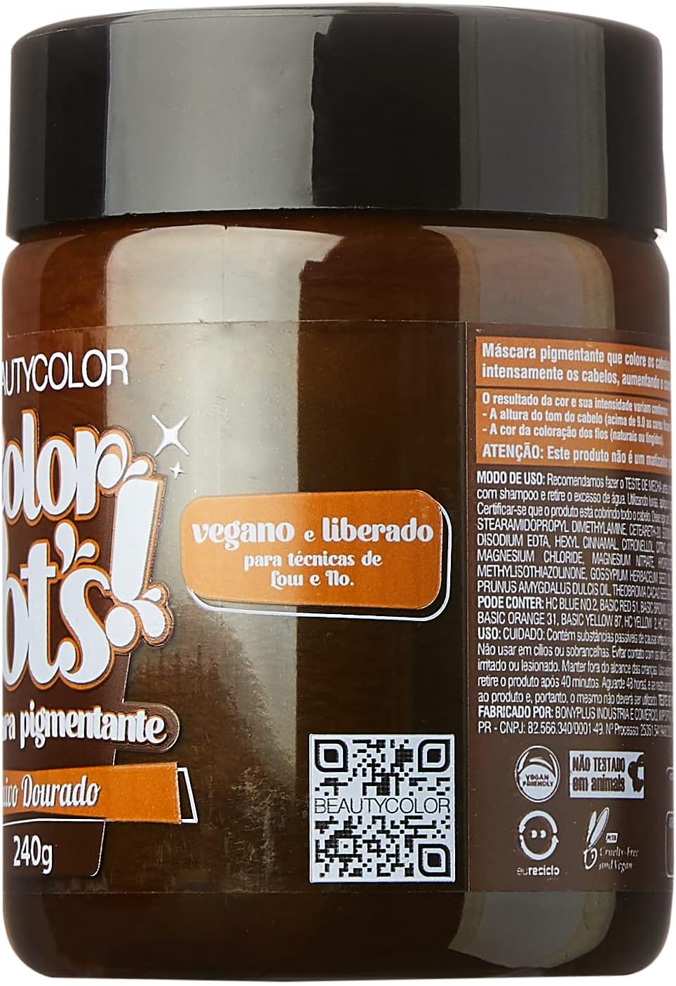 Beautycolor Color Pot’s Máscara Pigmentante Ruivo Dourado – Cor Vibrante, Brilho e Hidratação – 240g - Imagem 5