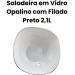 Saladeira Dama em vidro opalino com filado preto 2,1L D26,6xA8,5cm - Imagem 2
