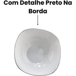 Saladeira Dama em vidro opalino com filado preto 2,1L D26,6xA8,5cm - Imagem 3