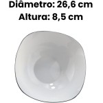 Saladeira Dama em vidro opalino com filado preto 2,1L D26,6xA8,5cm - Imagem 4
