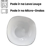 Saladeira Dama em vidro opalino com filado preto 2,1L D26,6xA8,5cm - Imagem 5