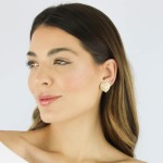 Brinco Coração Luxo Semi Joia Banhado a Ouro 18k com Pedras de Zircônia Design Elegante e Sofisticado - Imagem 3