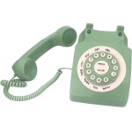 Telefone fixo retrô com fio, telefone clássico vintage da TelPal para casa e escritório, presente de telefone doméstico com fio para idosos (verde) - Imagem 5