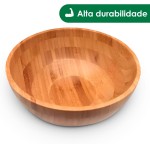 Bowl de Bambu 28cm Bowl para Servir Saladas Tigela Grande Saladeira Redonda - Imagem 8