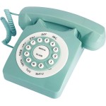 Beneno Telefone fixo retrô verde clássico design rotativo telefone de mesa com fio antiquado com toque para casa e escritório, telefones básicos dos anos 80 para idosos - Imagem 3