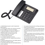 Telefone fixo preto com fio DTMF/FSK duplo suporta mãos livres/discagem/flash/discagem rápida/controle de volume do anel, chip IC integrado, data em tempo real para idosos - Imagem 4