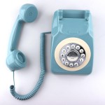 Telefone retrô, telefone fixo clássico, vintage, antiquado, com função de discagem, para decoração de casa e escritório, azul - Imagem 3