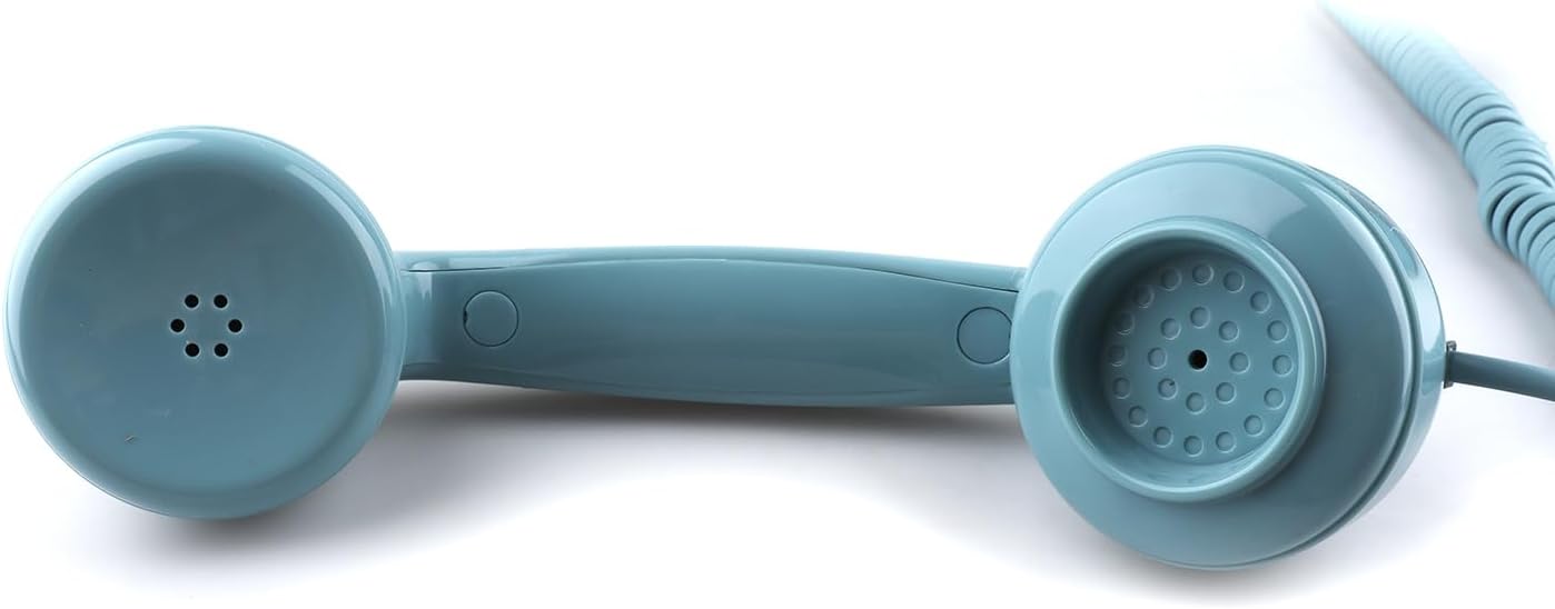 Telefone retrô, telefone fixo clássico, vintage, antiquado, com função de discagem, para decoração de casa e escritório, azul - Imagem 5