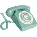 Beneno Telefone fixo retrô verde clássico design rotativo telefone de mesa com fio antiquado com toque para casa e escritório, telefones básicos dos anos 80 para idosos - Imagem 2