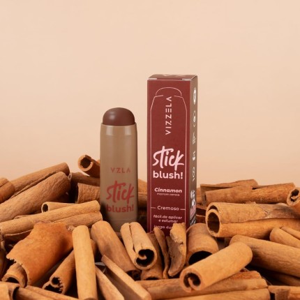 Blush Stick Cinnamon Canela Marrom Bastão Vegano Original Vizzela