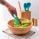 Bowl de Bambu 28cm Bowl para Servir Saladas Tigela Grande Saladeira Redonda - Imagem 2