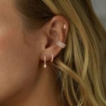 Brincos femininos dourados prateados para cartilagem com clipe e cartilagem, joia da amizade dos namorados - Imagem 2
