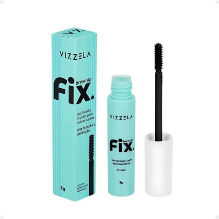 Brow Up Fix Gel Fixador Sobrancelhas Brow Lamination Pincel Incolor Original Vegano Vizzela 6ml
