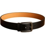 Cinto Masculino Couro Legítimo Preto 3cm de Largura Fivela Quadrada Fumê