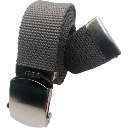Cinto Masculino Militar Cinza em Nylon Polipropileno 3,5 cm de Largura com Fivela Militar de Regulagem
