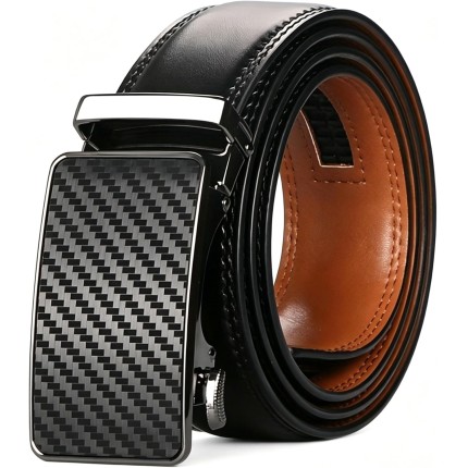 Cinto Masculinos, Fivela de Liga Resistente em Textura de Fibra de Carbono, Modelo Elegante com Material Premium para Uso Casual, Trabalho, Negócios e Diversas Ocasiões Formais