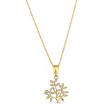Colar Feminino Pingente Árvore da Vida com Zircônias Banhado a Ouro 18k - Pingente Espiritual e Elegante - Presente Significativo e Cheio de Estilo