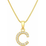 Colar Feminino com Letra Inicial de Pedra Cravada – Pingente Personalizado Elegante – Corrente Semi Joia Banhada a Ouro 18K – Presente Sofisticado para Mulher - Stella Vilela Semi Joias