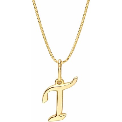 Colar Feminino com Letra Inicial – Pingente Personalizado Elegante – Corrente Semi Joia Banhada a Ouro 18K – Presente Sofisticado para Mulher - Stella Vilela Semi Joias