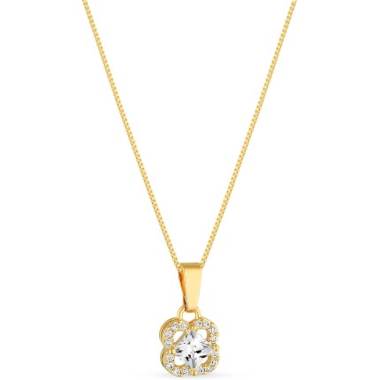 Colar Pingo de Luz Trevo com Pedra Zircônia – Semi Joia Banhada a Ouro 18k – Design Sofisticado e Brilhante, Perfeito para Adicionar Elegância ao Visual, Ideal para Presentear ou Usar em Ocasiões Especiais