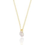 Colar Pingo de Luz com Pedra Zirconia Semi Joia Banhado Ouro 18k