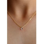 Colar Pingo de Luz com Pedra Zirconia Semi Joia Banhado Ouro 18k - Imagem 2