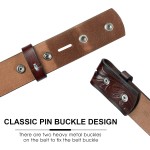 HJones Cintos ocidentais para homens sem fivela, fivelas de cinto caubói para homens, cinto de couro genuíno de 3,8 cm de largura sem fivela - Imagem 2