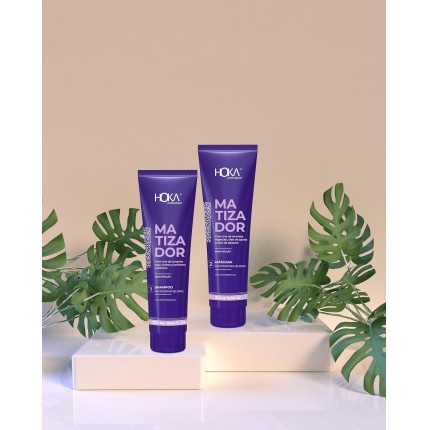 KIT MATIZADOR SHAMPOO E MÁSCARA CABELOS DESCOLORIDOS HOKA