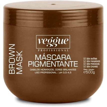 Máscara Capilar Tonalizante Castanho e Iluminado Veggue Profissional 500g