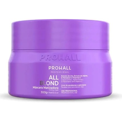 Máscara Matizadora para Loiro Platinum - Tonalizante e Nutritivo All Blond, 300g - Prohall Cosmetic