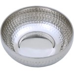 Mimo Style Saladeira Inox Martelado 22cm - Produzido Inteiramente em Aço Inoxidável Com Detalhe Na Superfície; Utensílio Versátil, Perfeito Para Servir Sua Família e Convidados; Resistente e Durável